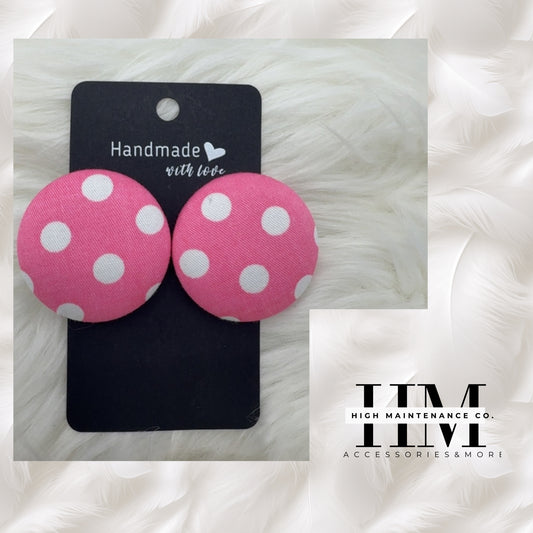 Cotton Fabric Button Earrings – Bold, Modest, Fashionable & Faith-Filled