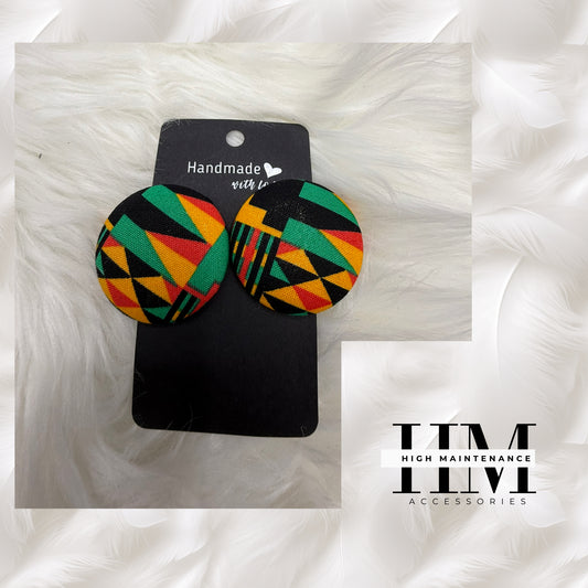 Cotton Fabric Button Earrings – Bold, Modest, Fashionable & Faith-Filled