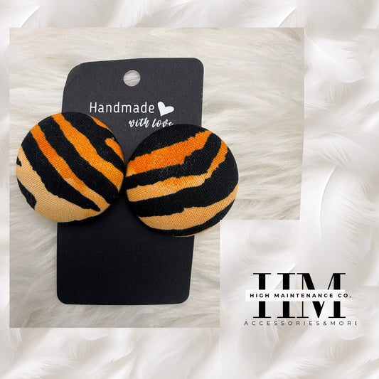 Cotton Fabric Button Earrings – Bold, Modest, Fashionable & Faith-Filled